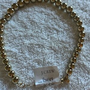 J. Crew Shiny Gold Beaded necklace, 18 inch adjustable, new w tags